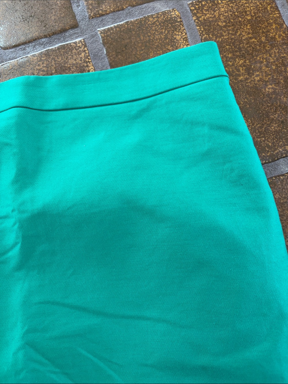 NWT J. Crew Green Classic Cotton Pencil Skirt - Picture 6 of 16